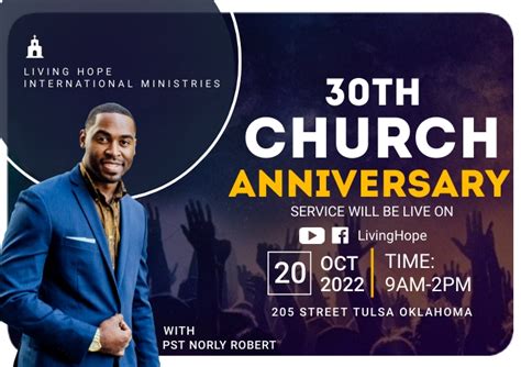 Church Anniversary Template | PosterMyWall