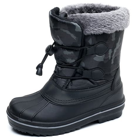 Apakowa Boys Girls Snow Boots Outdoor Slip Resistant Insulated ...