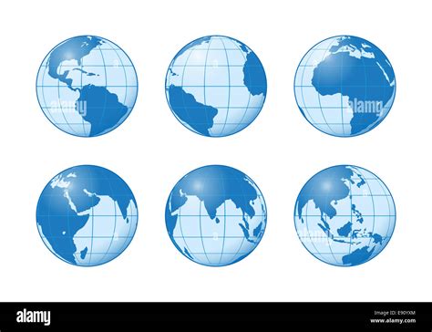 Globe map illustration round hi-res stock photography and images - Alamy