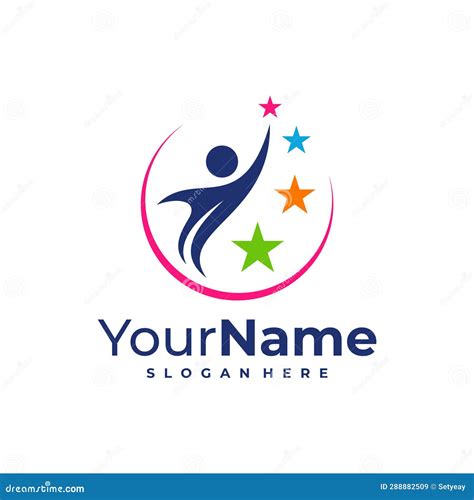 Leader Logo Design Template. Star People Logo Vector Illustration Stock ...