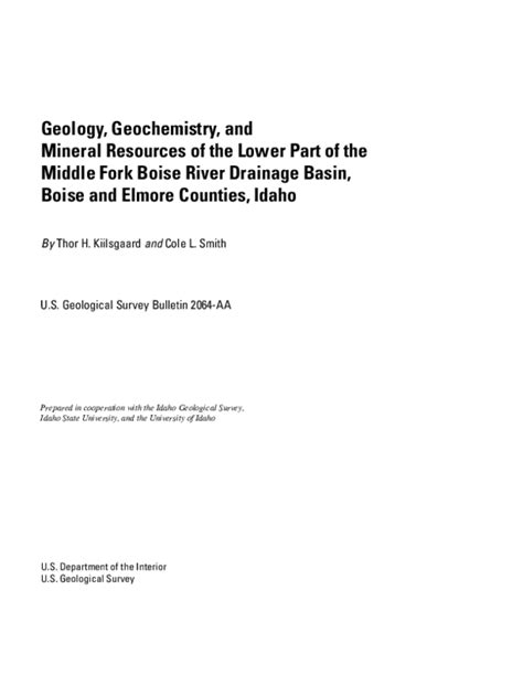 (PDF) Geology, geochemistry, and mineral resources of the lower part of ...