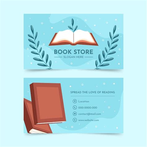 Free Vector | Flat design book store business card