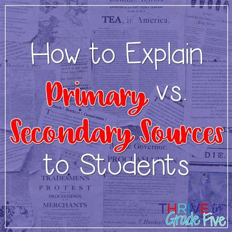 Primary And Secondary Sources Worksheet Pdf
