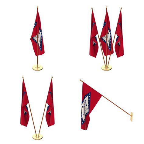 Arkansas Flag Pack - 3D Model by dragosburian