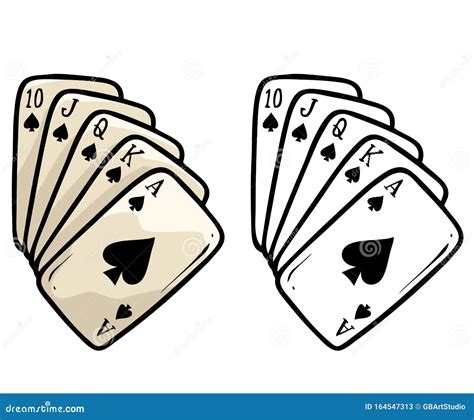 Cartoon Playing Card Deck Vector Icon for Coloring Stock Vector ...