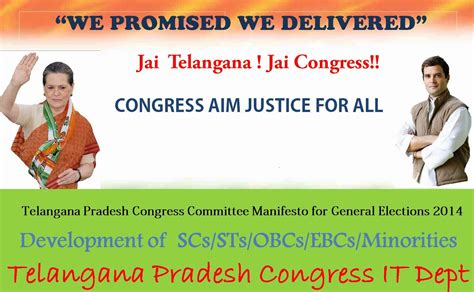 Telangana Pradesh Congress I.T Cell: Congress Manifesto for General ...