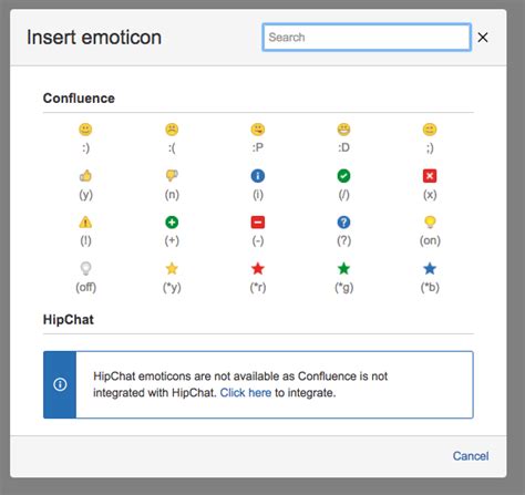 Confluence - how to add symbols and smiley faces? - Confluence - //SEIBERT/MEDIA Answers