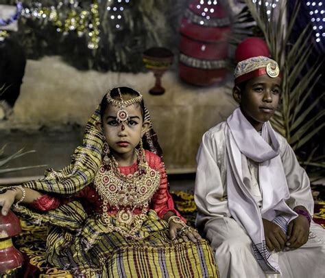 Two kids participate in a show at a nubian club celebrating nubian cultural day. Khartoum, Sudan ...