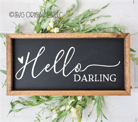 Hello Darling SVG Hello Darling Sign SVG Wedding Love SVG | Etsy