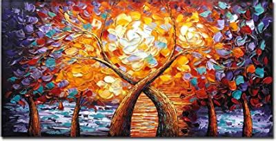 Amazon.com: AMEI Art Paintings,24X48 Inch 3D Hand-Painted On Canvas Colorful White Background ...