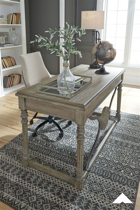 Malamae Light Brown Home Office Desk | Traditional style with a twist ...