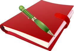 Red Book with Pen clip art