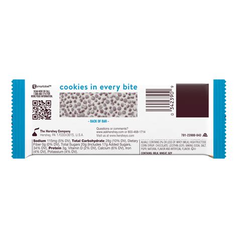 HERSHEY'S COOKIES 'N' CREME Candy Bar, 1.55 oz