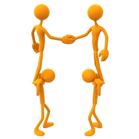 Teamwork | Free Stock Photo | 3D illustration of people shaking hands while standing on other ...