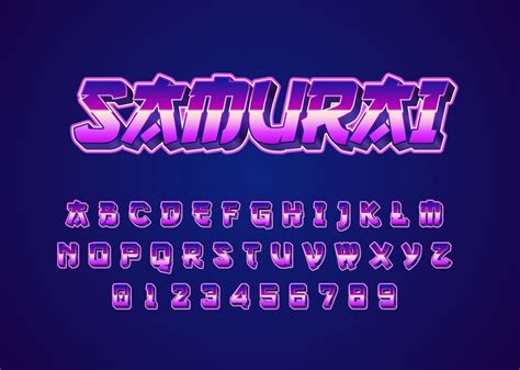 Retro futuristic japanese style custom font alphabet and number 3303056 Vector Art at Vecteezy