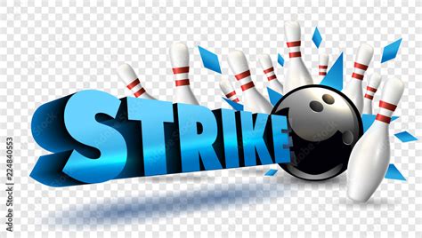 Bowling strike blue color. Vector clip art illustration. Stock Vector | Adobe Stock