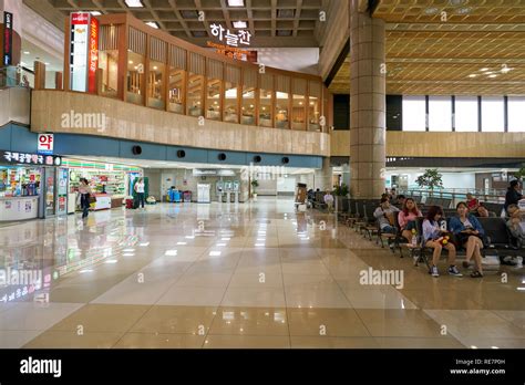 SEOUL, SOUTH KOREA - CIRCA MAY, 2017: inside Gimpo Airport International Terminal. Gimpo ...