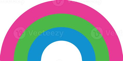 Pink, green, and blue colored rainbow icon, as the colors of the polysexual flag. LGBTQI concept ...