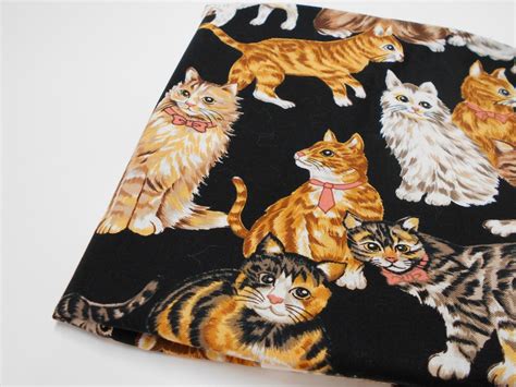 Cat Print Fabric Sewing Material Cat Lovers Fabric Cotton