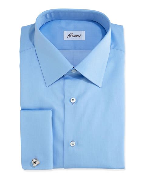 Brioni Solid French-cuff Dress Shirt, Blue for Men - Save 10% - Lyst