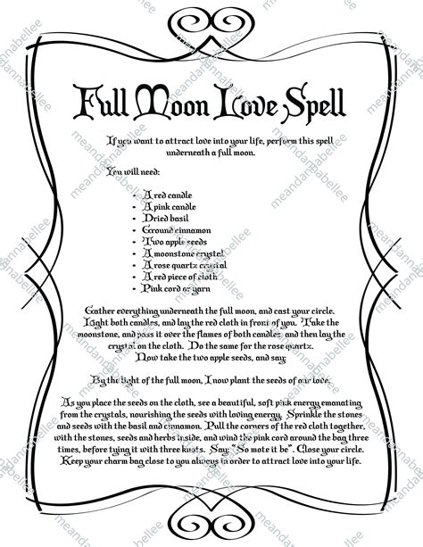 NEW Witches' Full Moon Love Spell Image Digital Clipart Instant Download Halloween Decor Pagan ...