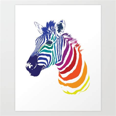 Rainbow Zebra Art Print by Olechka | Society6