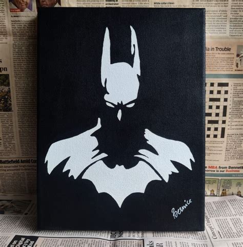 Batman silhouette canvas painting – Artofit