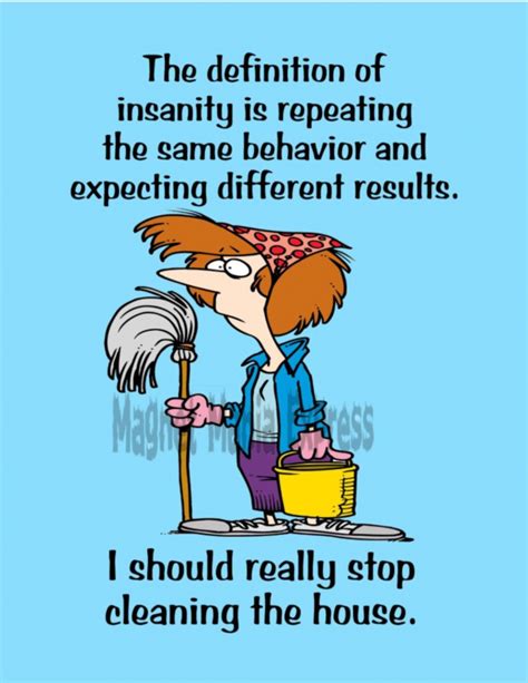 Metal Refrigerator Magnet Insanity Same Behavior Stop Cleaning House Humor #humor #clean #humor ...