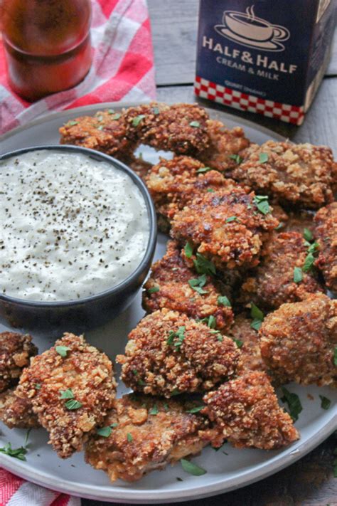 Keto Chicken Fried Steak Nuggets with Gravy - Bonappeteach