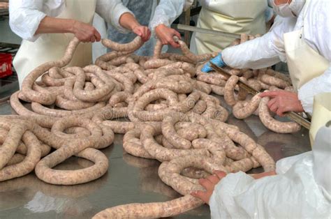 Close-up Making Sausages Automatic Process Stock Photo - Image of making, delicious: 30843808