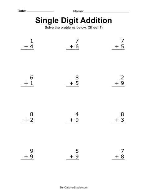 Addition Worksheets (Free Printable Easy Math Problems) – DIY Projects ...