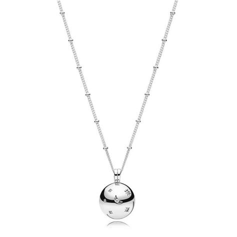 Pandora Moon and Stars Necklace, Clear Cubic Zirconia | REEDS Jewelers