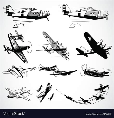 Military planes Royalty Free Vector Image - VectorStock