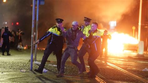 Protesters take to streets in Dublin after knife attack injures three ...