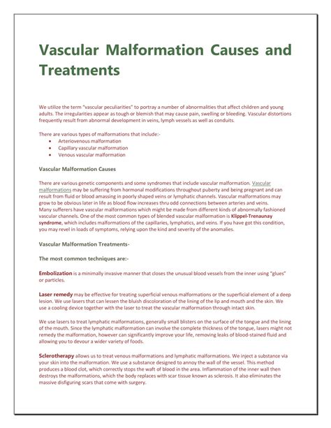 PPT - Vascular Malformation Causes and Treatments PowerPoint ...