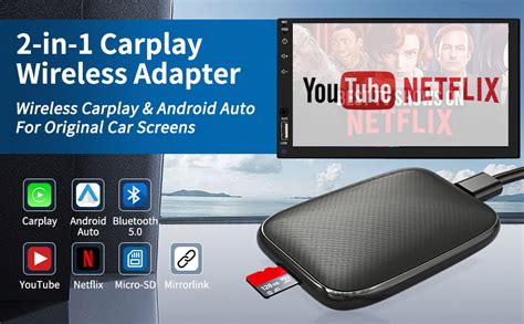 2-in-1 Wireless Carplay Adapter, Android Car Wireless | Carplay Adapter Wired for iPhone Support ...