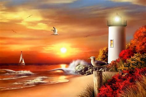 Fall Lighthouse Desktop Wallpaper - WallpaperSafari