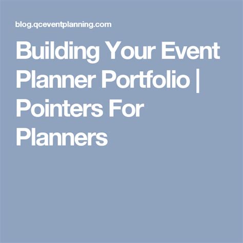 Building Your Event Planner Portfolio | Pointers For Planners | Wedding planner guide, How to ...