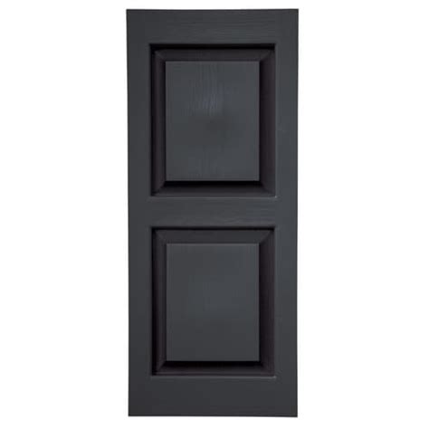 Severe Weather 2-Pack Black Raised Panel Vinyl Exterior Shutters (Common: 15-in x 63-in; Actual ...