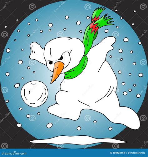 Cartoon Snowman Playing Soccer Vector Illustration Stock Vector ...