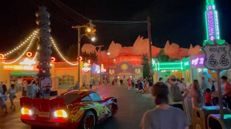 Night Time Walk Through Cars Land - Radiator Springs at Disneyland's California Adventure - 2021 ...