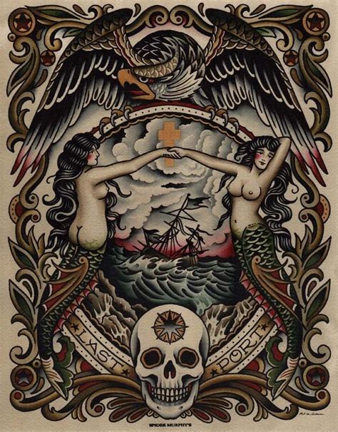 PAUL DOBLEMAN'S TATTOOS ARE A COLLECTION OF ICONIC IMAGERY | Traditional tattoo art, Mermaid ...