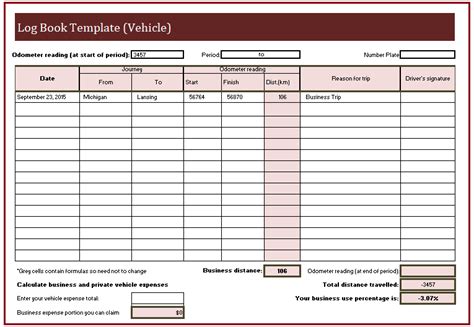 Log Book Template | Free Log Templates