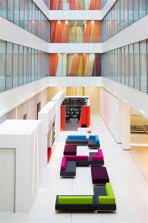 The impressive atrium inside Burges Salmon's Bristol office links seamlessly to a staff library ...