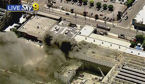 Fire Erupts In Downtown LA Building Being Demolished, Worker Rescued ...