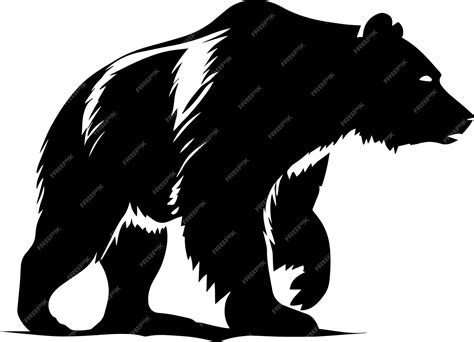 Premium Vector | Black Bear Icon Monochrome Logo