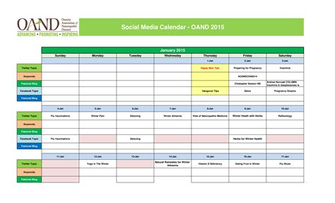 Marketing Calendar Excel Template