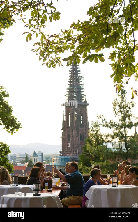 Schlossbergfest festival with Freiburg Cathedral, Freiburg im Breisgau ...