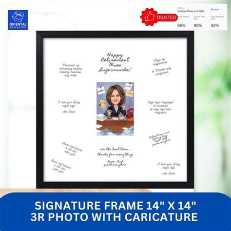 Signature Frame 3R with Size 14"x14" Square matting for 3R size Photo, Caricature & Photo Paint ...