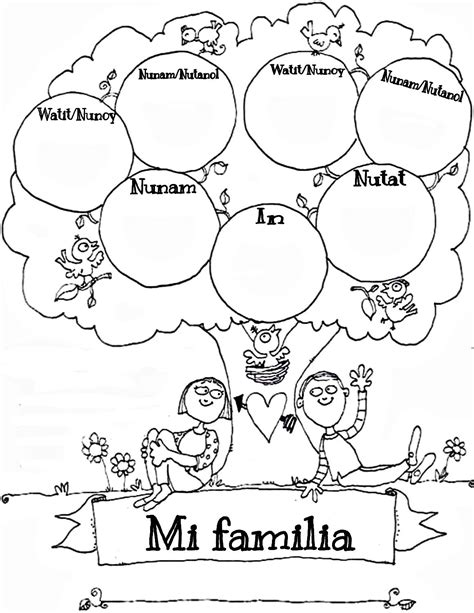 Free printable family tree coloring page – Artofit